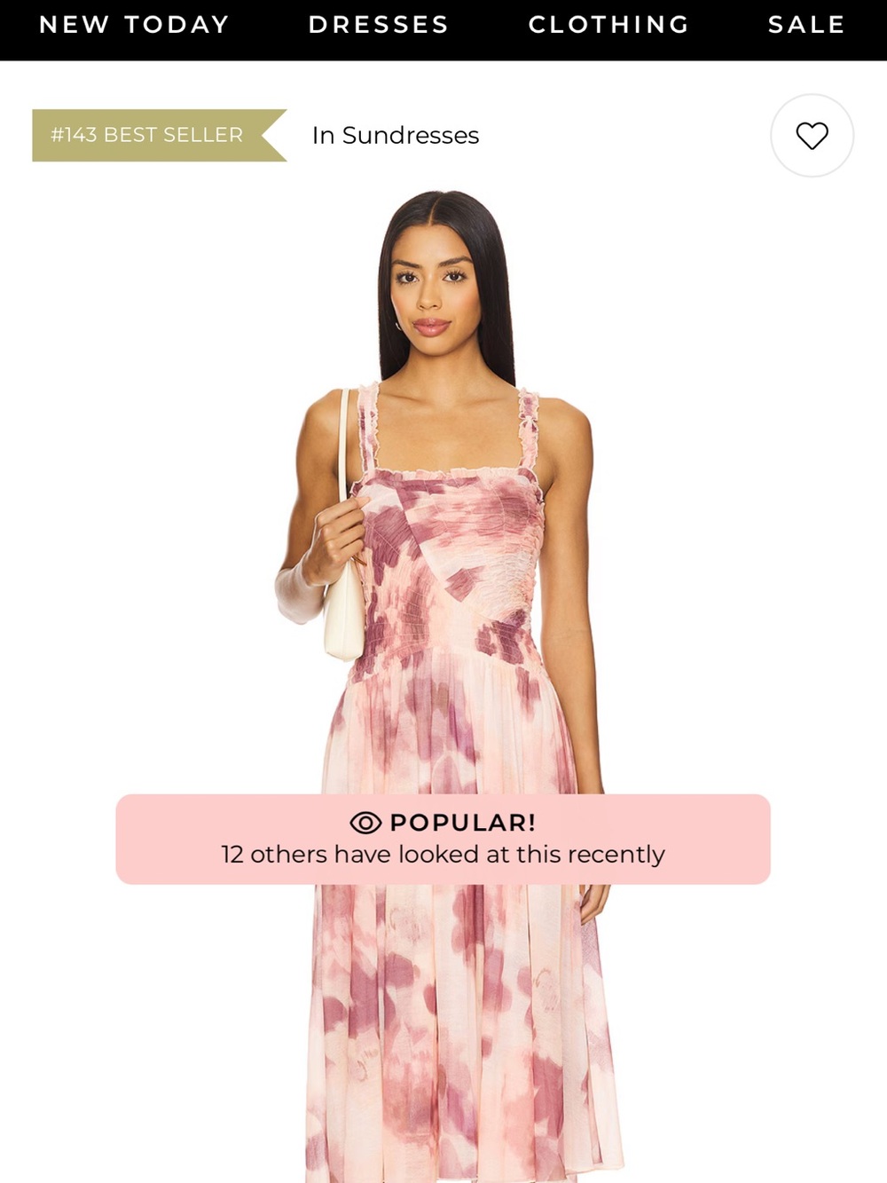 Free People Pink Tie-Dye Smocked Midi Sundress